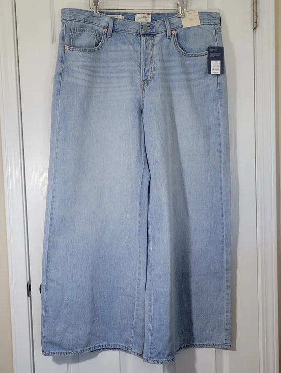 NWT Universal Thread Super Wide Leg Light Wash Jeans 100% Cotton Plus Size 16 - Picture 16 of 16